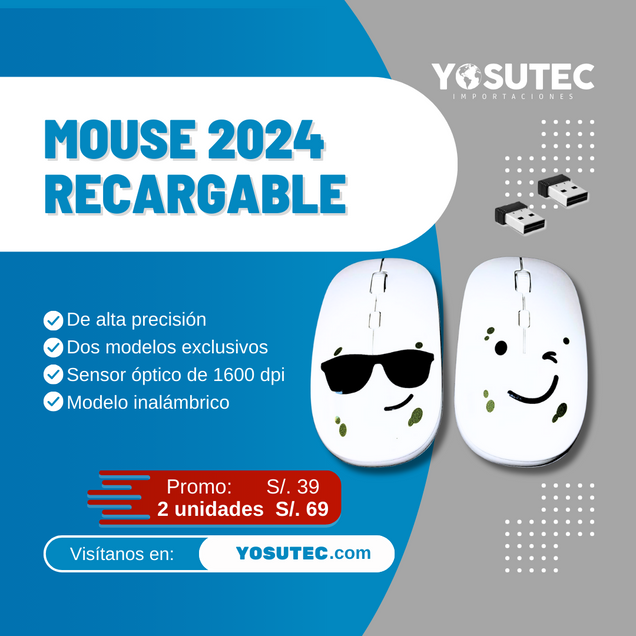 Mouse Inalámbrico de alta precisión recargable