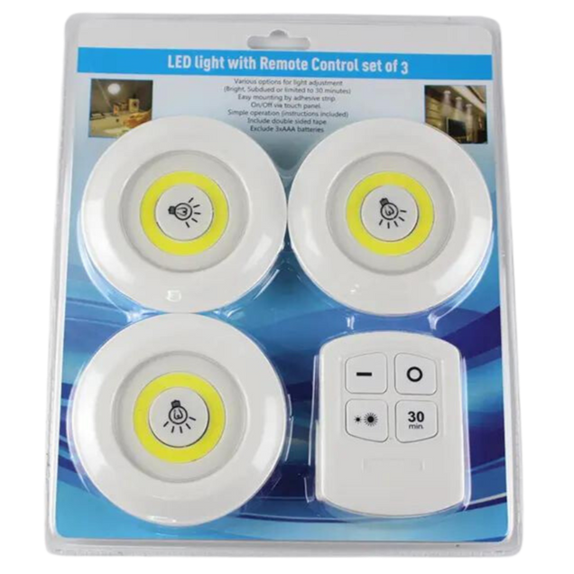 Pack de 3 Unidades Luz Led Con Control