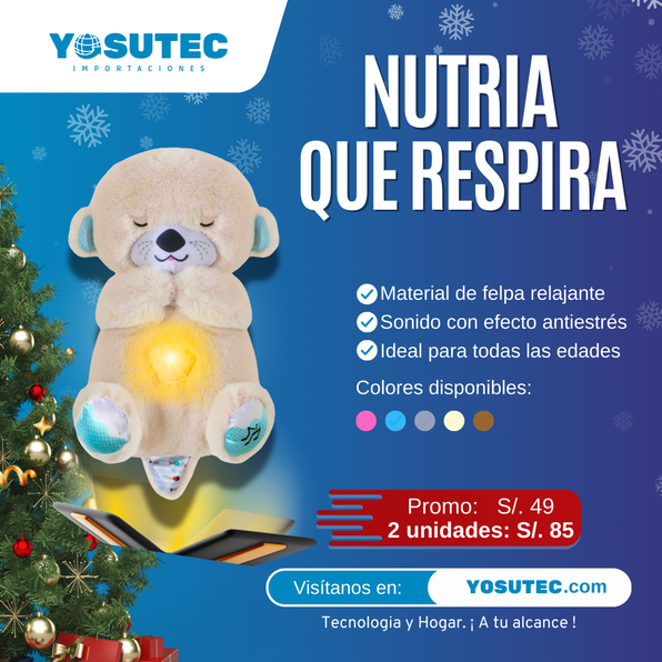 Nutria peluche de felpa que respira