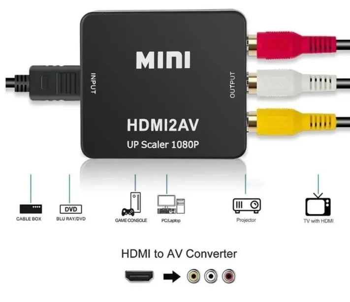 Adaptador HDMI AV Audio Video yosutec