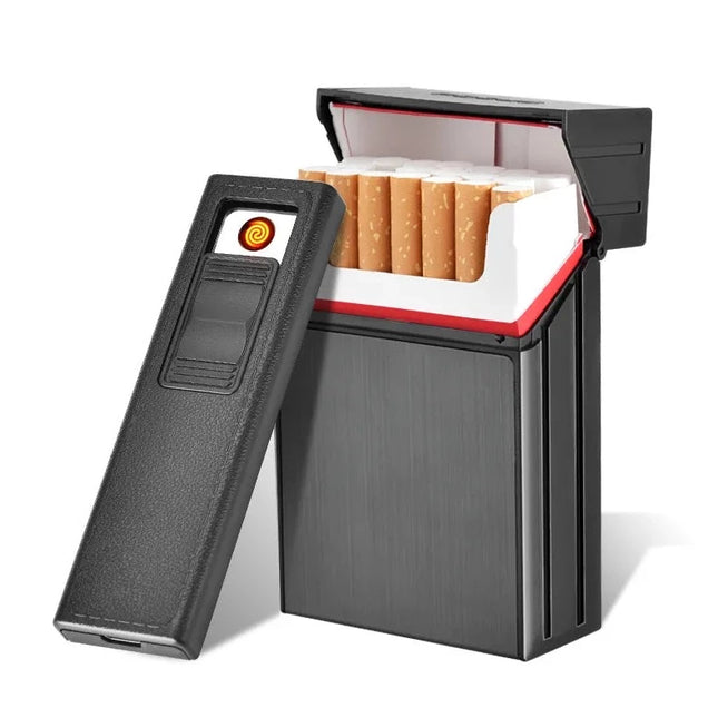Cigarrera Golden Con Encendedor Recargable