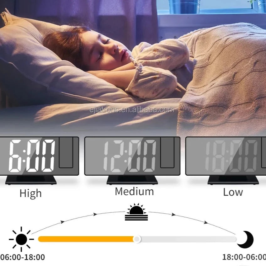 Reloj Despertador Digital Con Proyector Laser