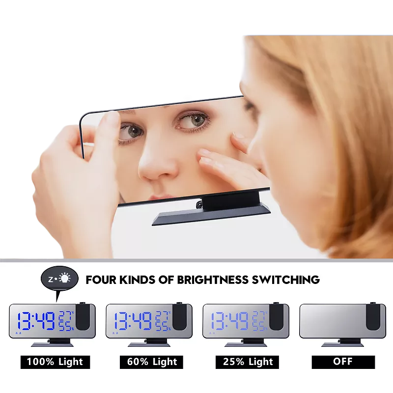 Reloj Despertador Digital Con Proyector Laser